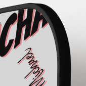 Raquette De Pickleball Votre nom motif monogramme rose couleur ombre (Détail gauche)