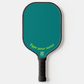 Raquette De Pickleball Votre nom sur Paddle Turquoise Pickleball Vert (Recto)