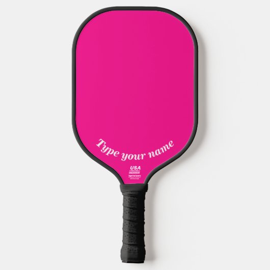 Raquette De Pickleball Votre nom sur Pickleball Pink Paddle (Verso)