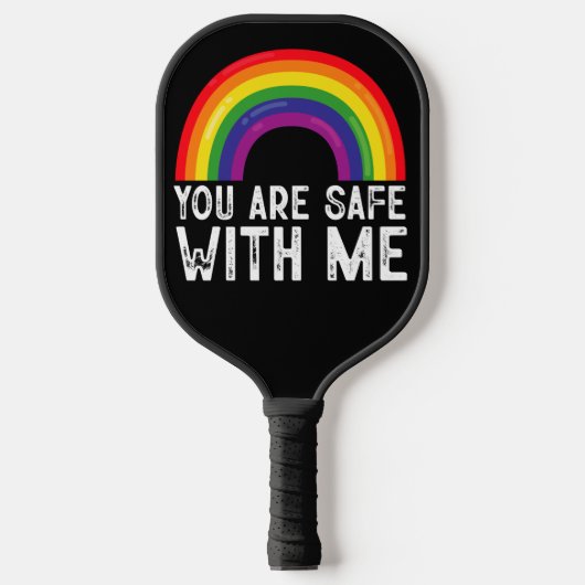 Raquette De Pickleball Vous Êtes En Sécurité Avec Moi Le Mois De La Fiert (Recto)