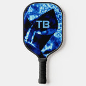 Raquette De Pickleball Vrai bleu avec nom et initiales (Verso)