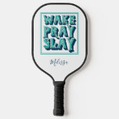 Raquette De Pickleball Wake Slay Pray Christian Mission Pasteur (Verso)