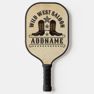 Raquette De Pickleball Western Cowboy Boots AJOUTER LE NOM Sheriff Spurs