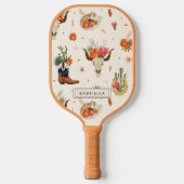 Raquette De Pickleball Western Desert Cactus Cowboy Casquette Nom personn (Recto)