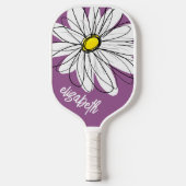Raquette De Pickleball Whimsical Daisy - orchidée - nom de script tendanc (Recto)
