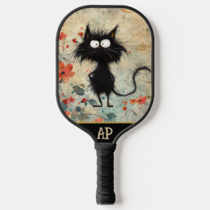 Raquette De Pickleball *~* Whimsical Quirky Cat AP68 Floral 15 PHOTO