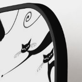 Raquette De Pickleball Whimsical Skinny Motif de chat noir (Détail gauche)