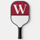Raquette De Pickleball White & Crimson College Couleurs Monogramme (Verso)