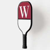 Raquette De Pickleball White & Crimson College Couleurs Monogramme (Gauche)