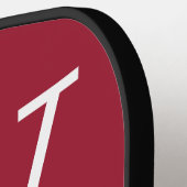 Raquette De Pickleball White & Crimson College Couleurs Monogramme (Détail gauche)