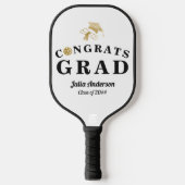 Raquette De Pickleball White & Gold Modern 2024 Graduation Congrats GRAD (Recto)