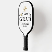 Raquette De Pickleball White & Gold Modern 2024 Graduation Congrats GRAD (Gauche)