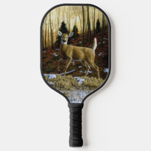Raquette De Pickleball Whitetail Deer Doe dans la forêt d'automne