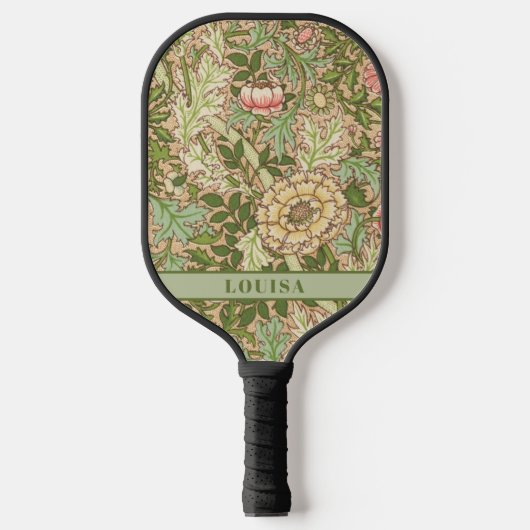 Raquette De Pickleball William Morris Green Floral (Recto)