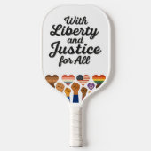 Raquette De Pickleball With Liberty and Justice for All Protest Freedom (Recto)
