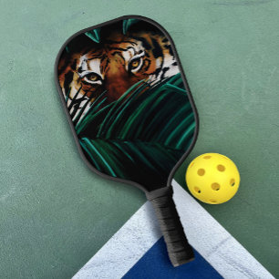 Raquette De Pickleball Yeux de Tigre de la Jungle Verte Intense Feuillage