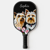Raquette De Pickleball Yorkies et roses roses roses (Recto)