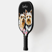 Raquette De Pickleball Yorkies et roses roses roses (Gauche)