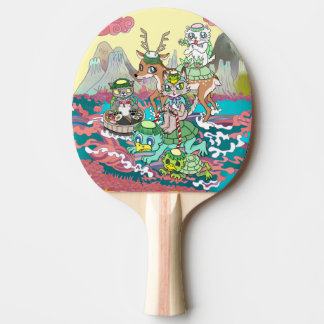 RAQUETTE DE PING PONG 河童＆３ニャン＆鹿