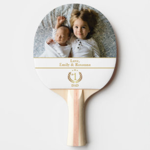 Raquette De Ping Pong #1 Papa Gold Wreath Photo personnalisée