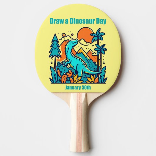 Raquette De Ping Pong 30 janvier - Dessinez une journée de dinosaures (Devant)