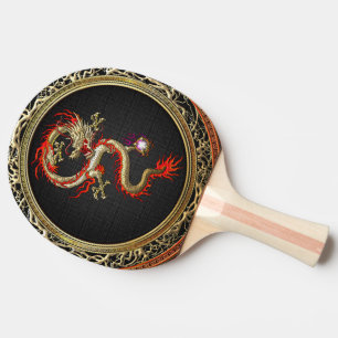 Raquette De Ping Pong [310] Dragon chinois d'or Fucanglong