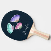 Raquette De Ping Pong 3 papillons Aquarelle Élégants (Côté)