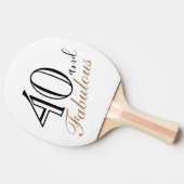 Raquette De Ping Pong 40 et fabuleux script élégant 40e anniversaire (Côté)