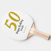 Raquette De Ping Pong 50e anniversaire ajouter nom date année noire modè (Côté)