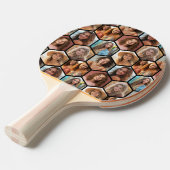 Raquette De Ping Pong 7 Photo Collage - funky honeycomb motif (Devant Angle)