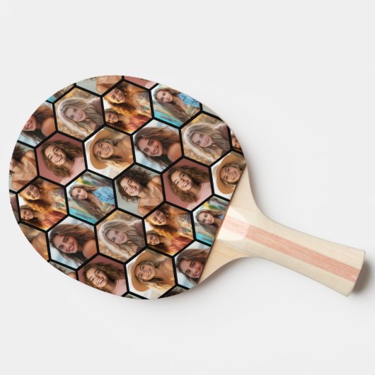 Raquette De Ping Pong 7 Photo Collage - funky honeycomb motif (Côté)
