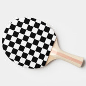 Raquette De Ping Pong à damiers carré noir et blanc (Côté)