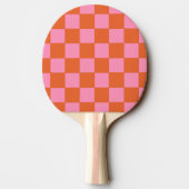 Raquette De Ping Pong à damiers orange et rose (Dos)