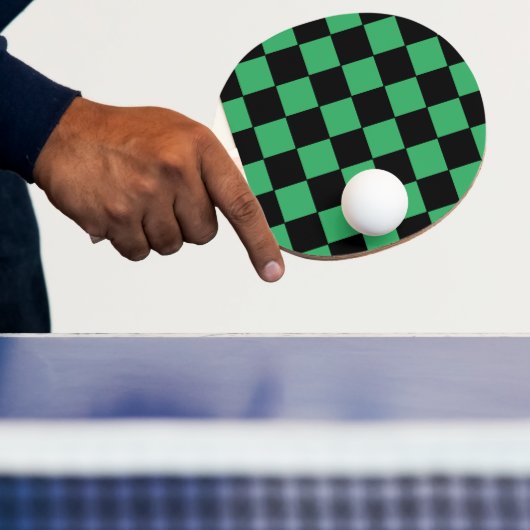 Raquette De Ping Pong à damiers vert et noir (Insitu)