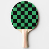 Raquette De Ping Pong à damiers vert et noir (Devant)