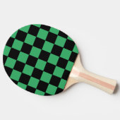 Raquette De Ping Pong à damiers vert et noir (Côté)