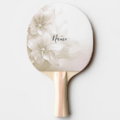 Raquette de ping pong à fleurs blanches ivoire (Dos)
