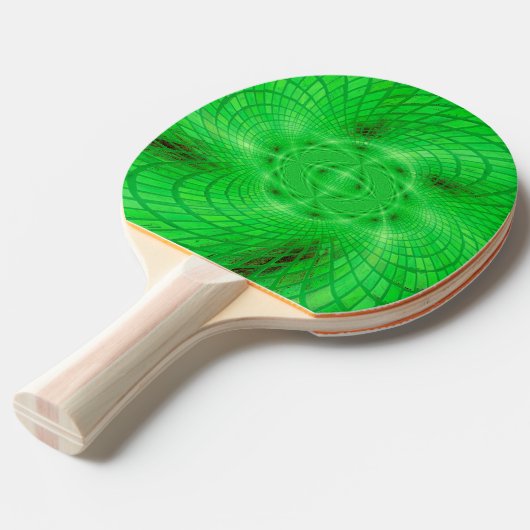 Raquette De Ping Pong abstraction verte au néon (Devant Angle)