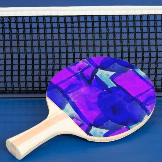 Raquette De Ping Pong abstrait dynamique 'Blue & Purple' (Insitu)