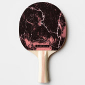 Raquette De Ping Pong Abstrait noir et rose (Dos)