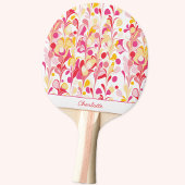 Raquette De Ping Pong Abstrait Retro Marble Motif rose Personnalisé
