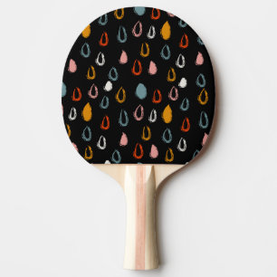 Raquette De Ping Pong Abstraite goutte de pluie boho, doodle tribal.
