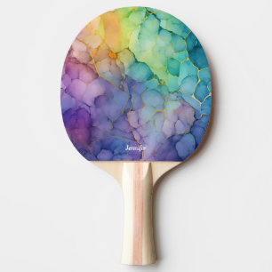 Raquette de ping pong abstraite jolie avec nom