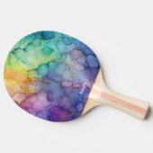 Raquette de ping pong abstraite jolie avec nom (Côté)