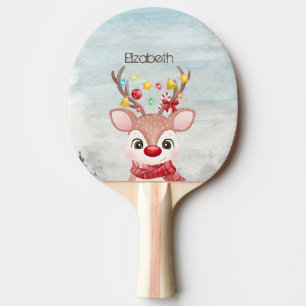 Raquette De Ping Pong Adorable renne de Noël