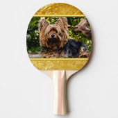 Raquette De Ping Pong Adorable sweet Yorkshire terrier gold foil design (Devant)