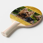 Raquette De Ping Pong Adorable sweet Yorkshire terrier gold foil design (Devant Angle)