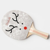 Raquette De Ping Pong Adorable visage de rennes, Bokeh (Côté)