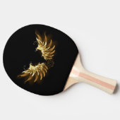 Raquette De Ping Pong Ailes d'Ange d'or sur arrière - plan noir (Côté)