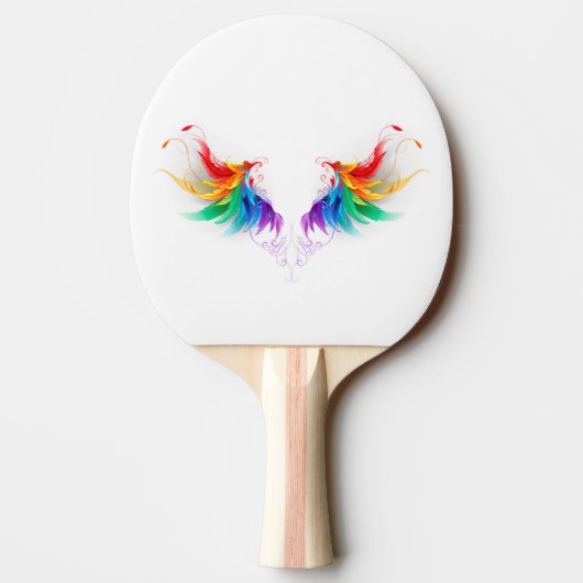 Raquette De Ping Pong Ailes fluffy arc-en-ciel (Dos)